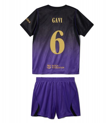Barcelona Paez Gavi #6 Udebanetrøje Børn 2026-27 Kortærmet (+ Korte bukser)